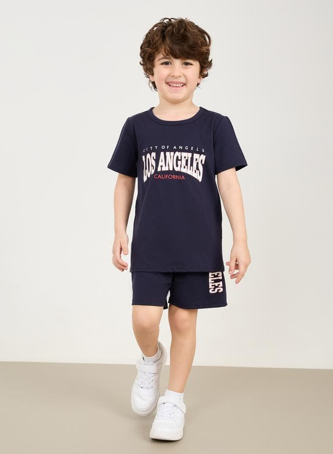Oversize Los Angeles Printed T-Shirt And Short Set