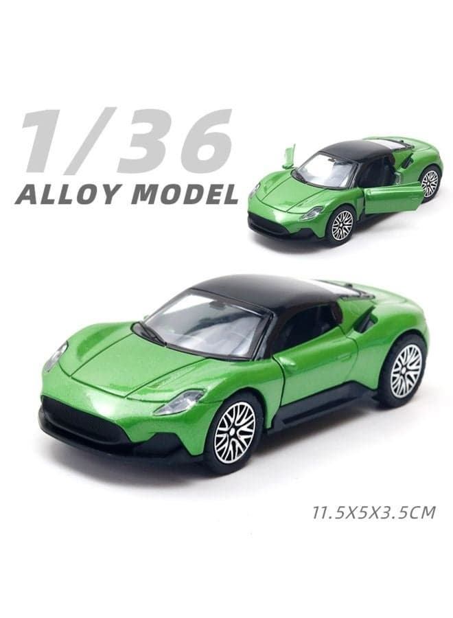 1:36 Alloy Sports Car Model , Pull-Back Toy Car , Model Car for Kids Boy Girl Gift , Collectible Display ,Green 11.5 cm*5 cm*3.5 cm