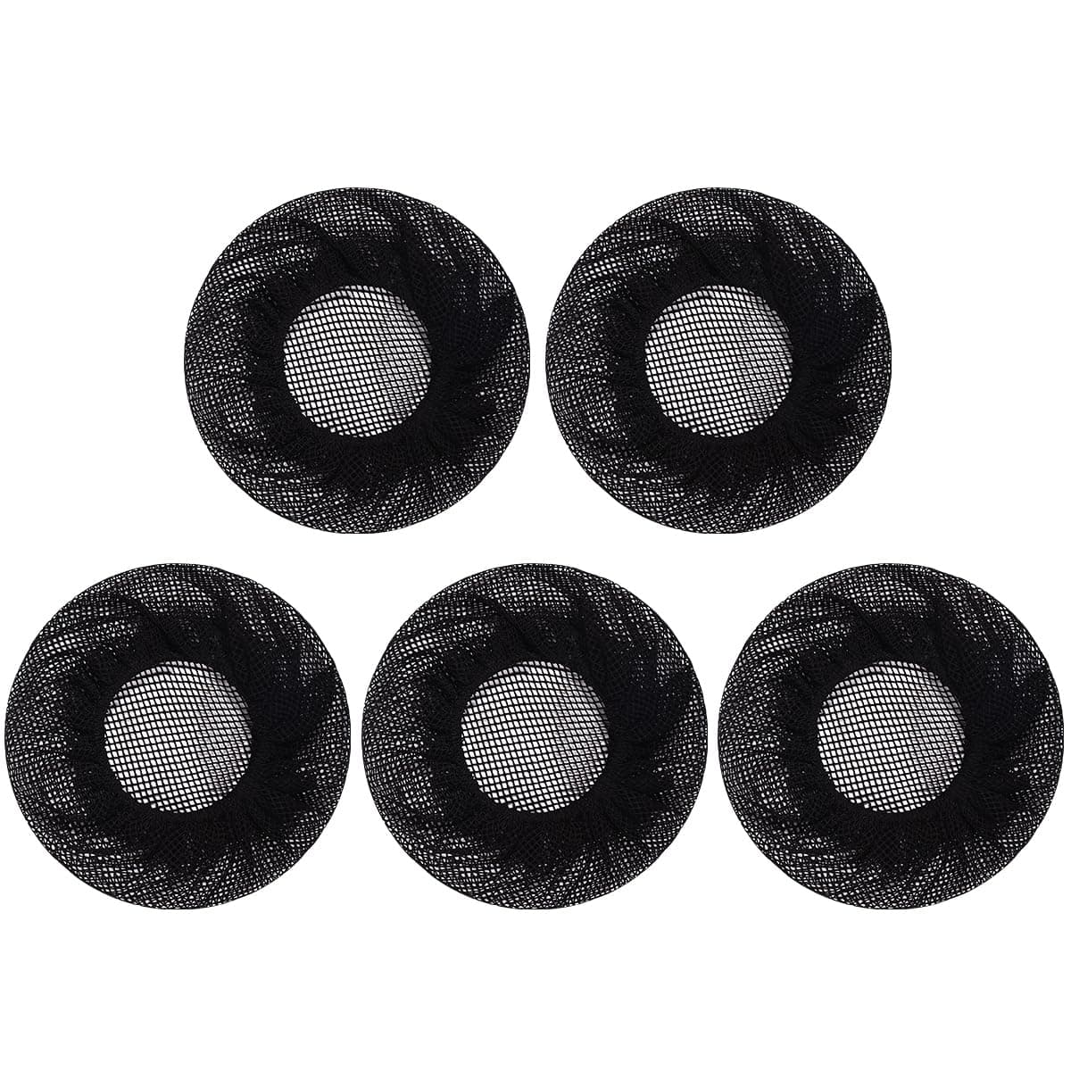 Uonlytech Womens Hair Accessories Set 5pcs Black Invisible Elastic Bun Covers Reusable Hair Nets for Ballet Dance Girls and Women