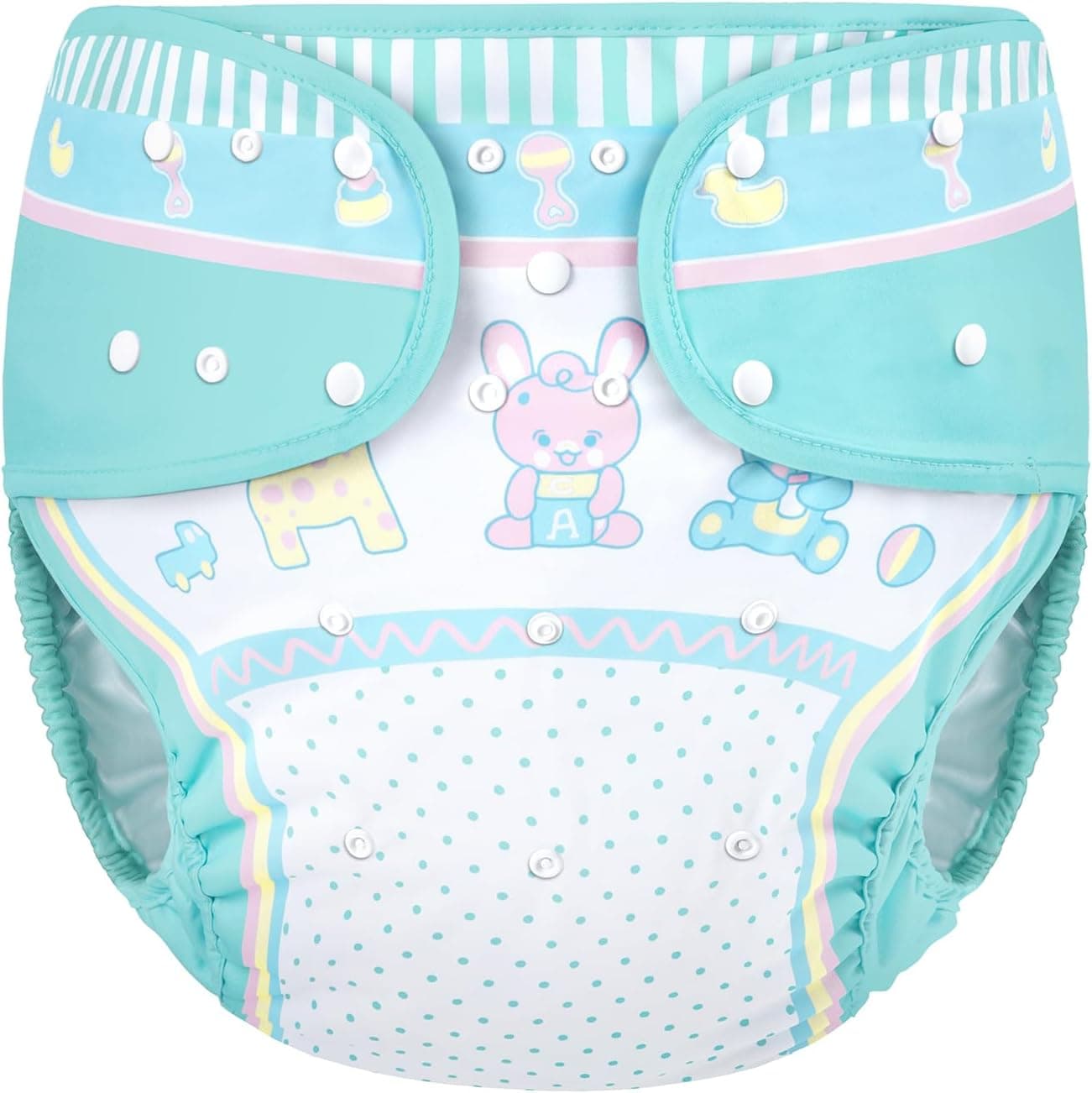 Littleforbig Washable Adjustable Reusable Waterproof Cloth Adult Diaper Wrap Cover Baby Parade M