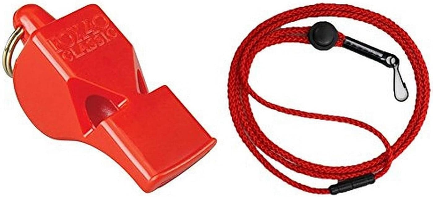 Fox 40 Classic Official Whistle with Break Away Lanyard red