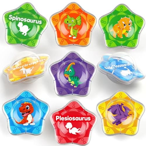 Coogam 12PCS Dinosaur Bath Toys 12pcs Floating Dinosaur Bathtub Toy Set for Water Pool Beach Shower Montessori Educational Learning Toy Gift for Preschool 2 3 4 Years Old Kids