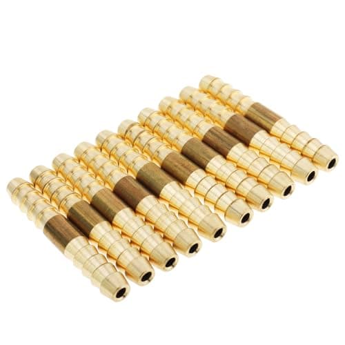 LTWFITTING Brass Barb Hose Splicer Mender 1/8-Inch Fitting for Vehicle Fuel System Windshield Fluid Tube (Pack of 10)