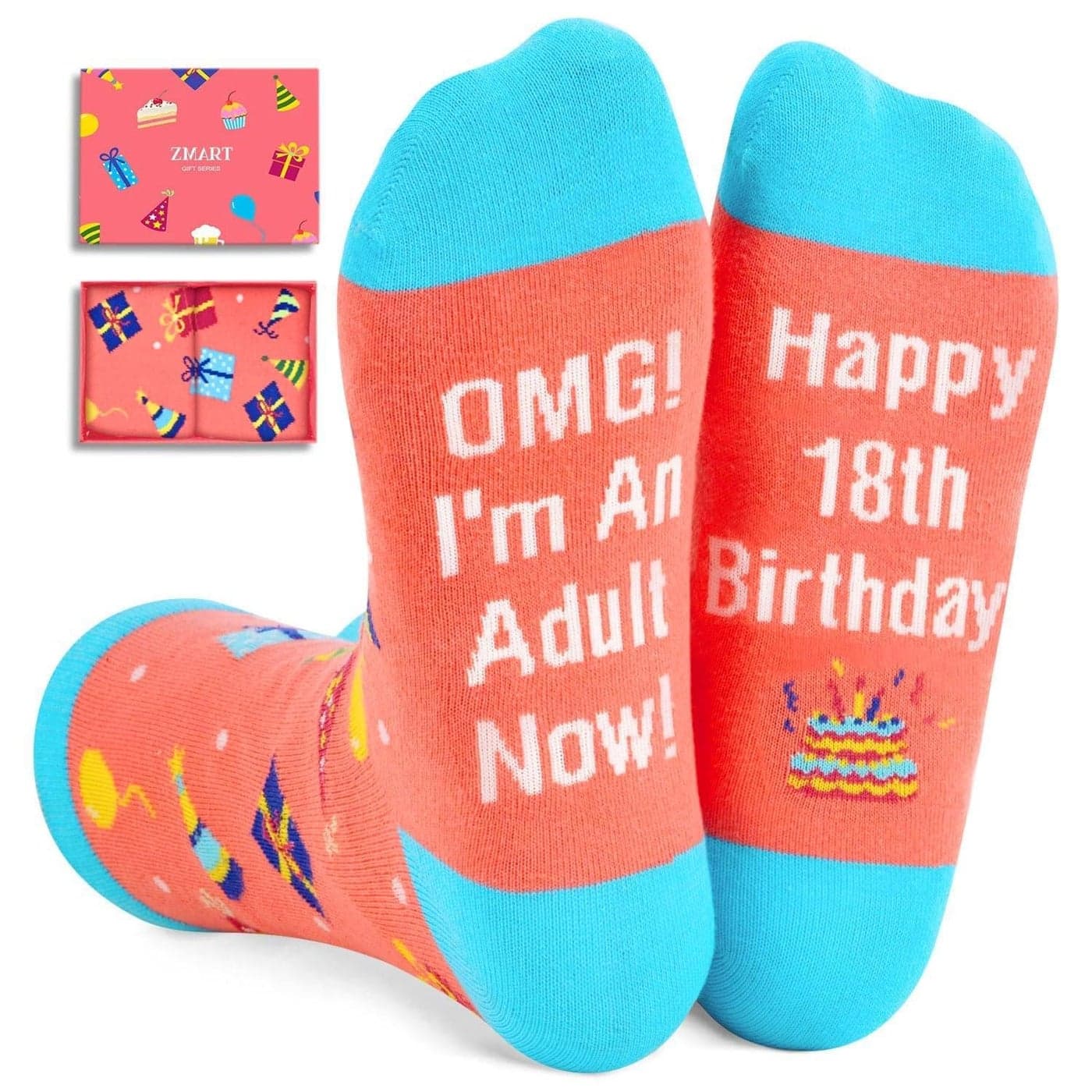 Zmart 18th Birthday Gifts for 18 Year Old Girl, 18 Year Old Girl Gift Ideas, Happy 18th Birthday Socks
