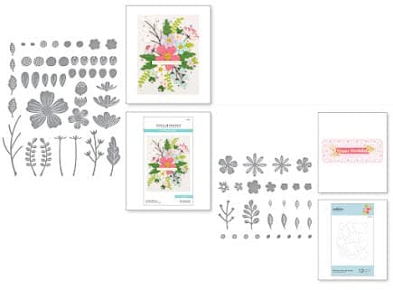 Spellbinders Bundle of 2 Bloom Die Sets Be Bold Blooms S5502 and Mini Blooms and Sprigs S2314 Total of 32 Dies