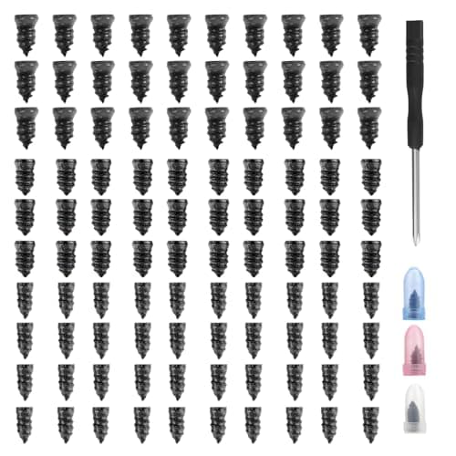 Figpade 100PCS Car Tire Repair Rubber Nail Kit with ScrewdriverSelfTapping Car Tire Plug Kit with Large Medium Small Screw in Tires PlugsProfessional Vacuum Tires Repair Screws