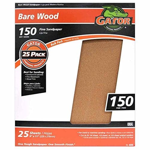 Gator 9 x 11 Bare Wood Sanding Sheets 150 Grit 25 Pack