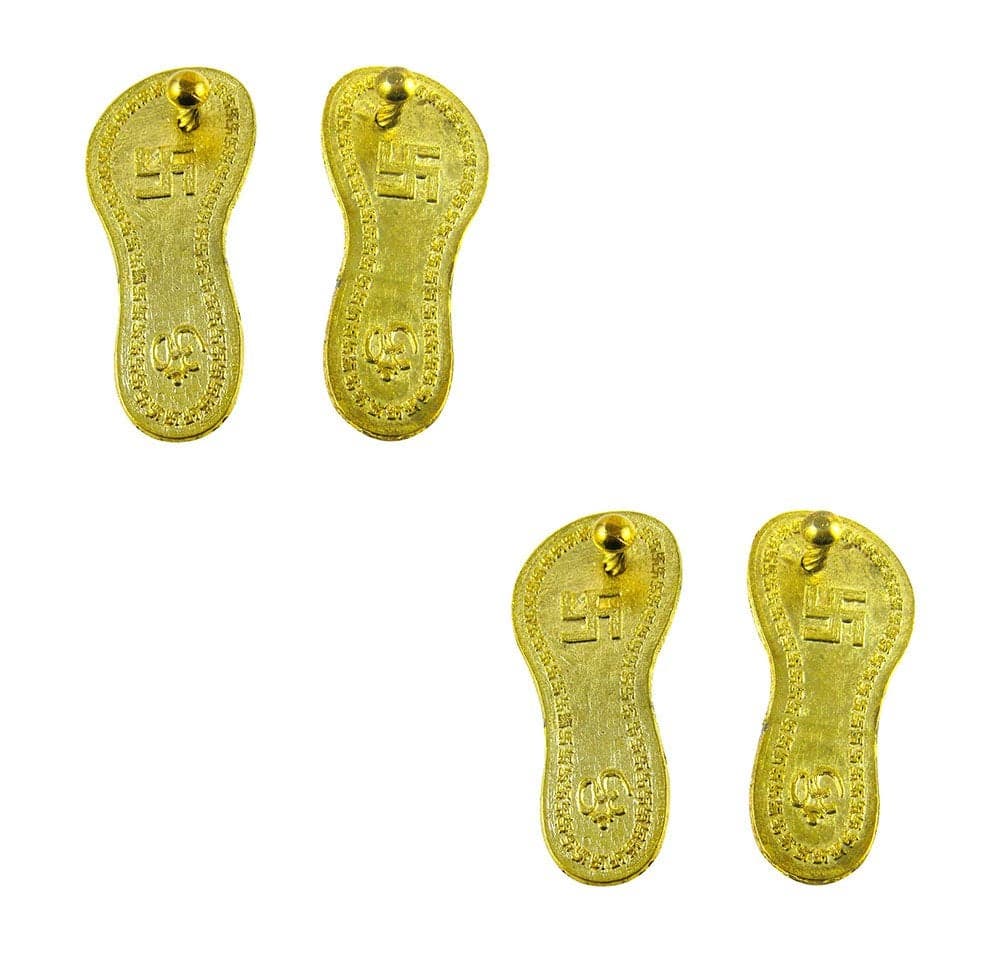eshoppee Vastu/feng Shui/Ashtdhatu Shree Laxmi Charan paduka. Set of 2 Pair