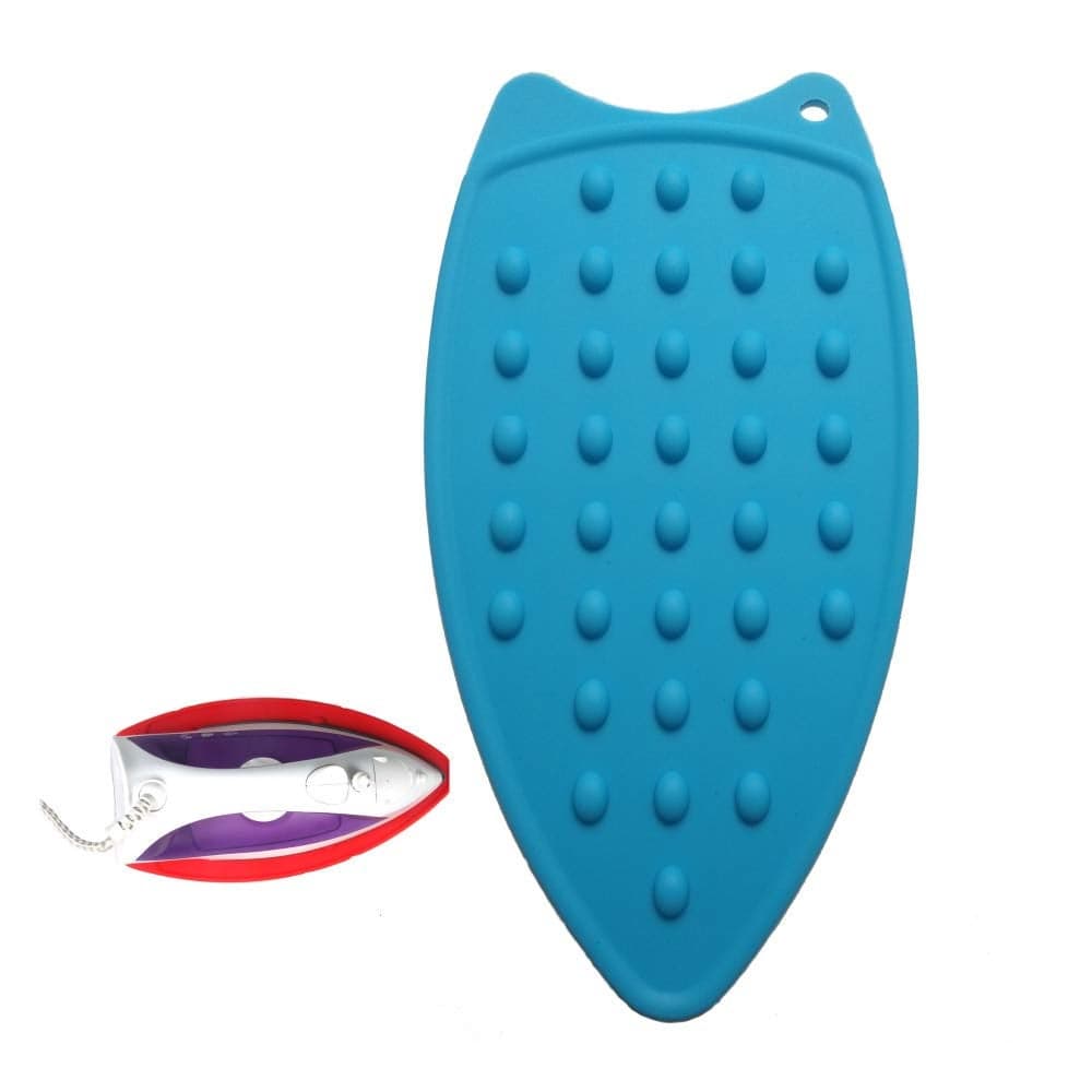 Tangser Multipurpose Silicone Iron Rest Pad for Ironing Board Hot Resistant MatSilicone Heat Resistant Iron Rest Pad Blue