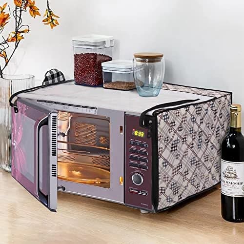 Glassiano Microwave Oven Cover for Samsung 28 Litre Convection Microwave Oven MC28H5025VB/TL, Black, CA13