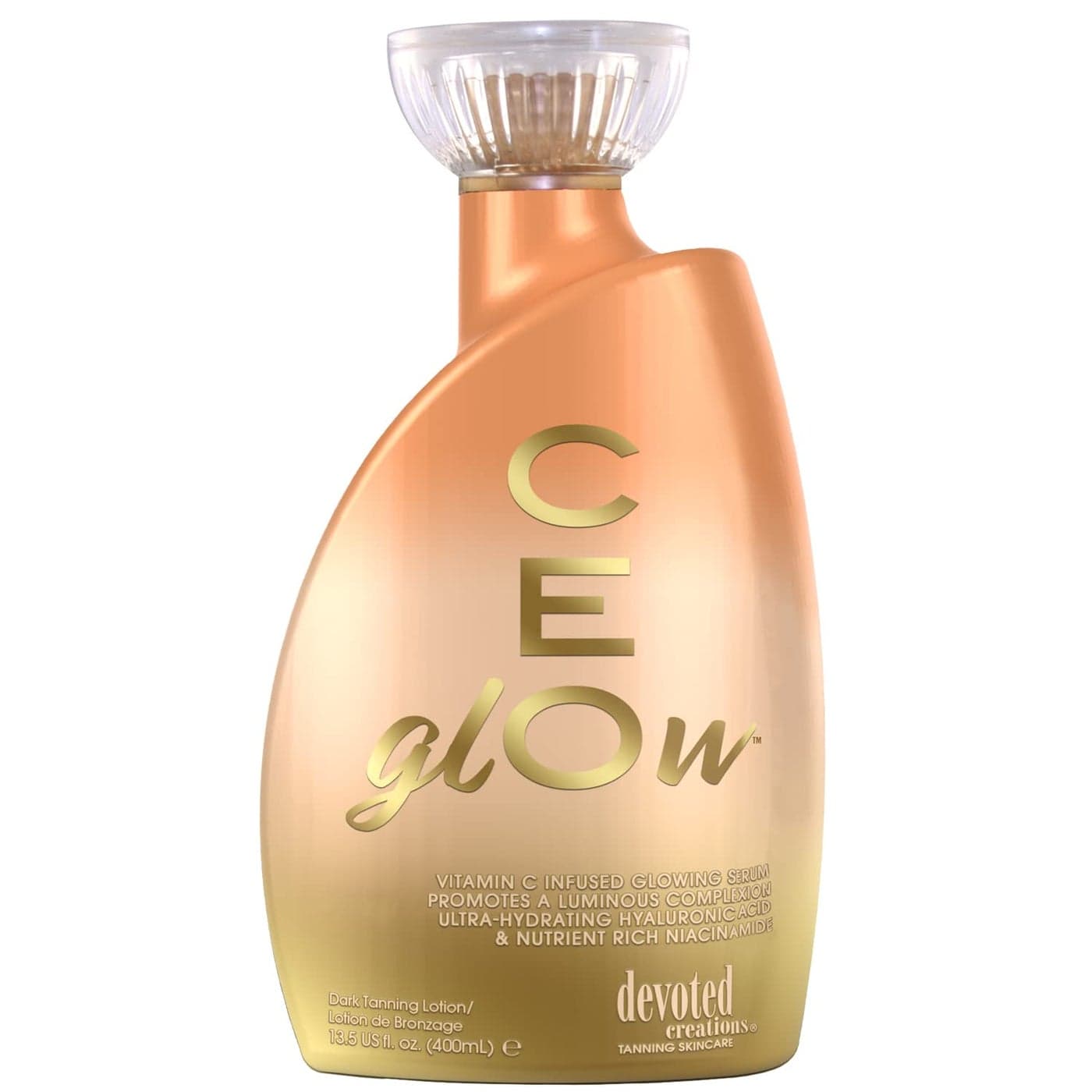 Devoted Creations CEglOw Dark Tanning Lotion Vitamin C Infused Glowing Serum Promotes a Luminous Complexion UltraHydrating Hyaluronic Acid Nutrient Rich Niacinamide 135 oz