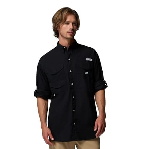 Columbia Mens PFG Bonehead Long Sleeve Fishing Shirt Black Medium