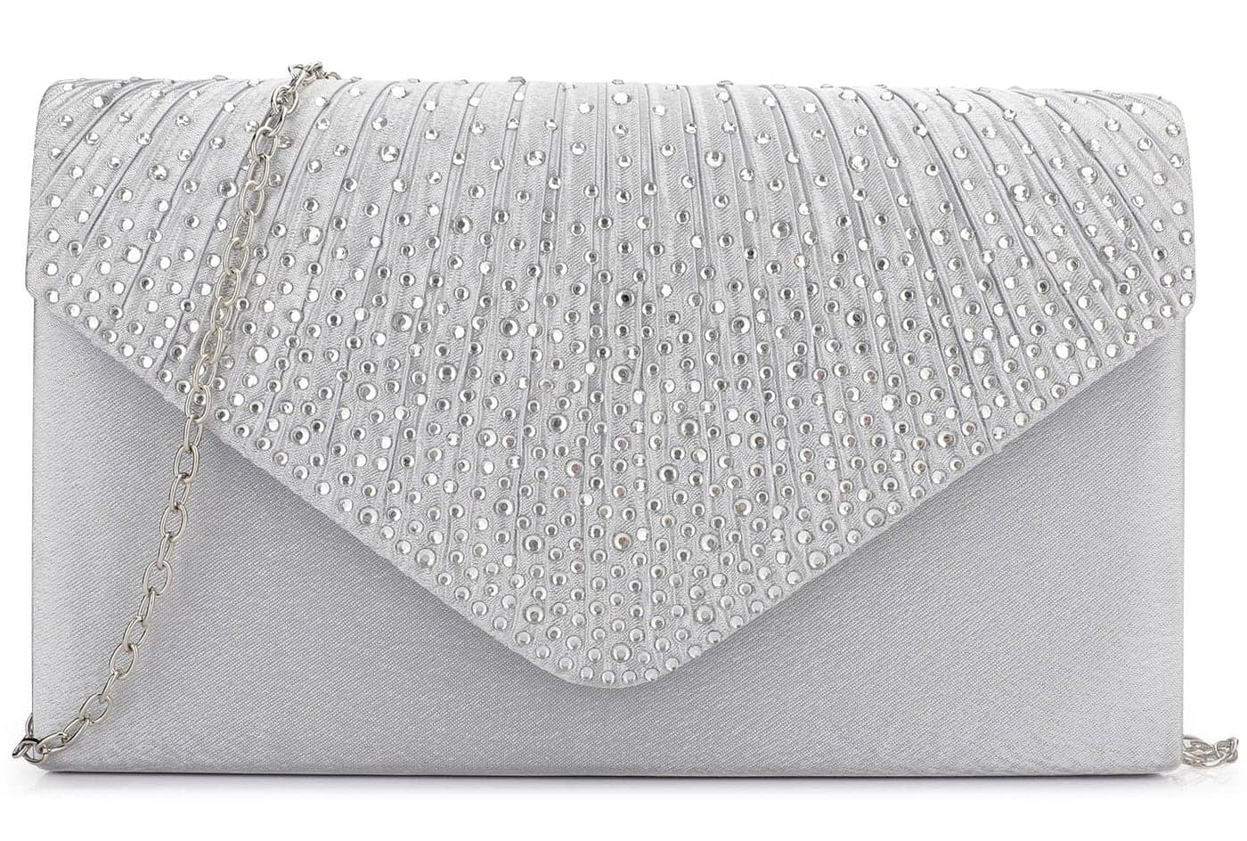 BBjinronjy Clutch Purses for Women Evening Bag Formal Rhinestone Handbags for Wedding Party Cocktail Prom Dinner (Silver-2)