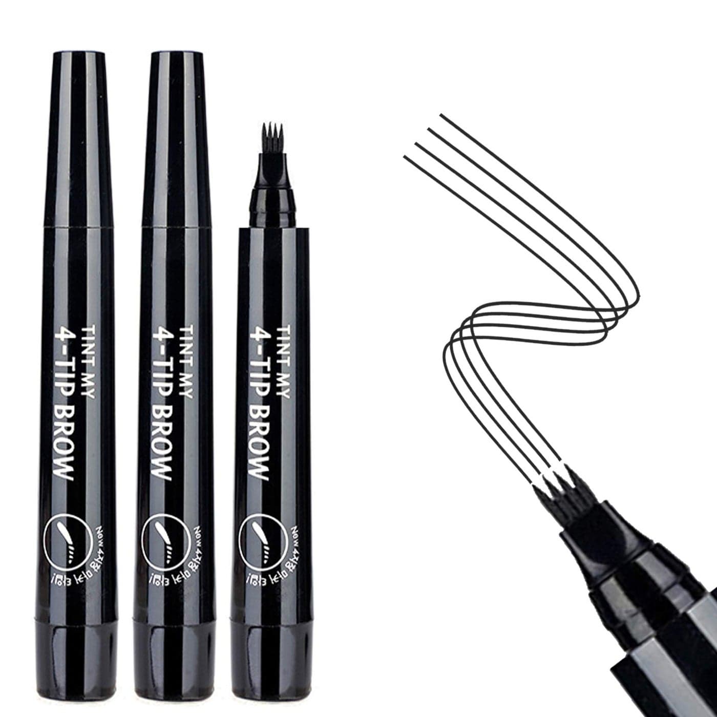 AWCCXMYM 3PCS Black Eyebrow Pencil Eyebrow Pen Waterproof Microblading Eyebrow PenLong LastingEasily Create Natural Eyebrow Makeup