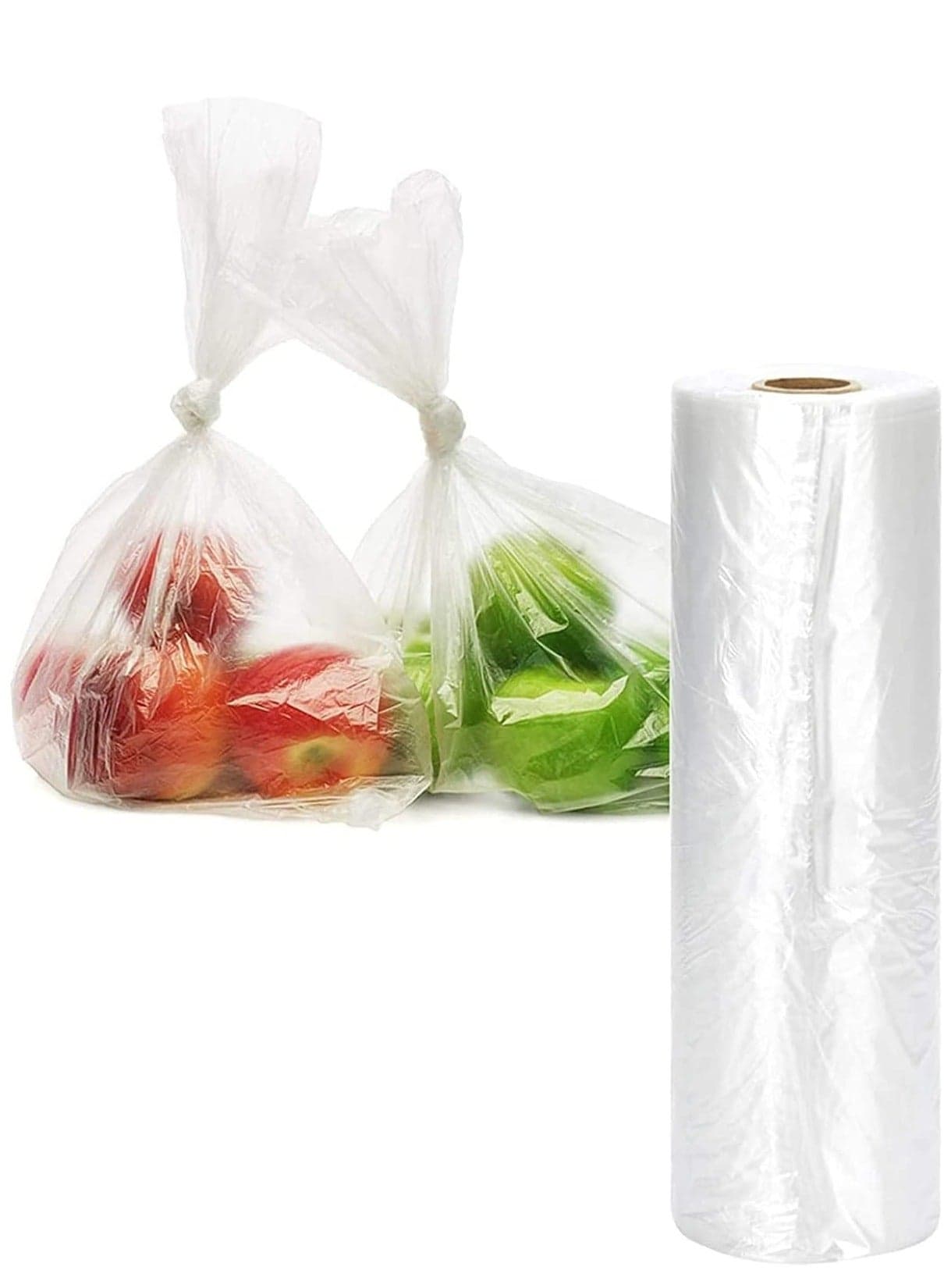 12x20 Plastic Production Bags One Roll, Clear Food Bags Clear Plastic Bags for Food, Vegetables, Fruits, Bread, Pet Bags and Groceries .350 Bags/Roll (2 Rolls)
