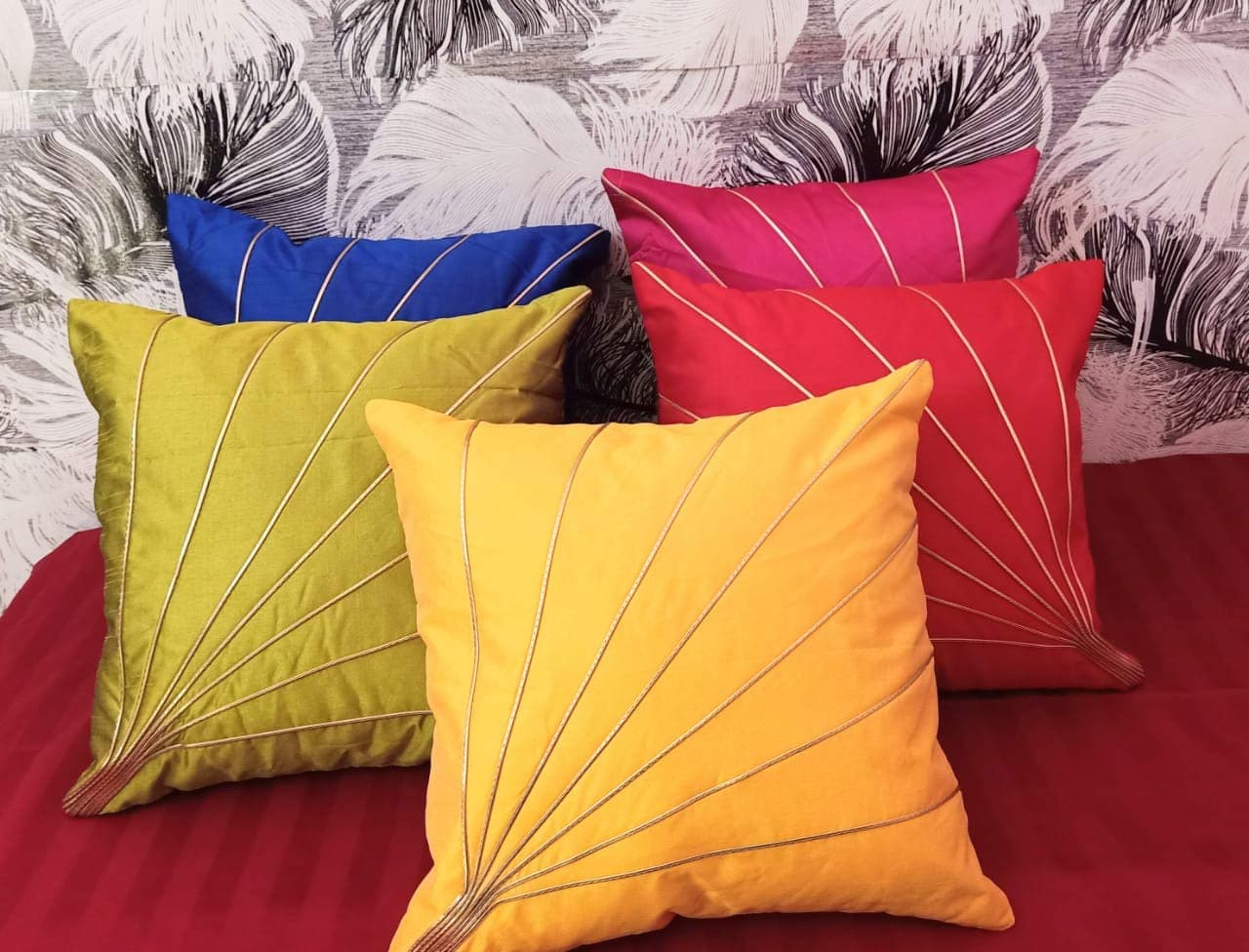 JDX Attractive Multicolor Cushion Cover, Set of 5 (Multicolor)(Polyester)
