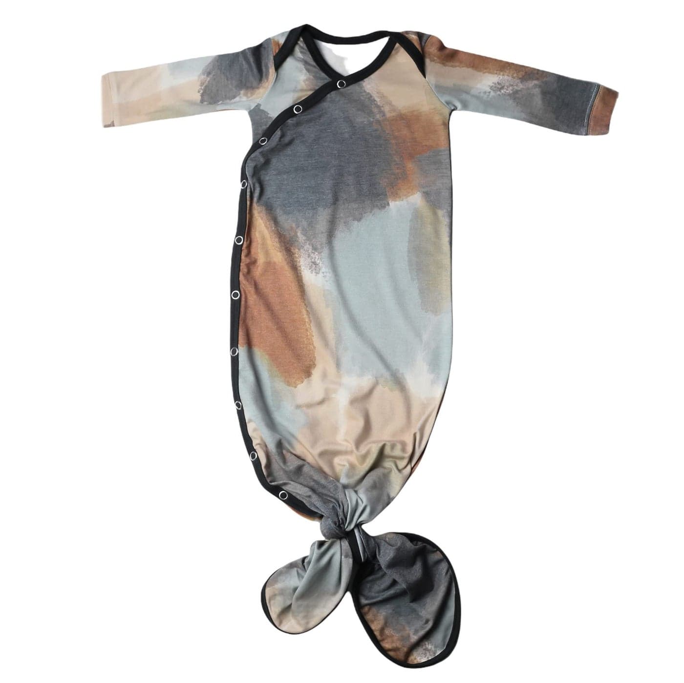 Copper Pearl Baby Gown Knotted Newborn Sleepers for Baby Boy and Girl Soft Stretchy Long Sleeve Infant Gowns with Bottom Tie and Hand Mittens Perfect Hospital Coming Home Outfit Rex
