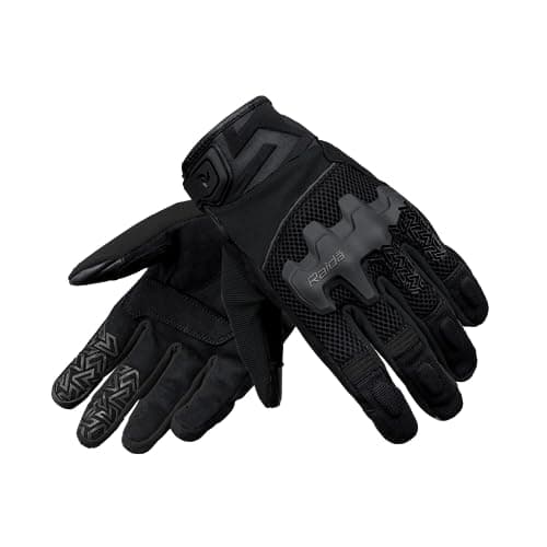 Raida Drift Motorcycle Riding Gloves | Scaphoid Shield㢀ž¢ Palm Slider | 3D Air Mesh | Smartphone Touchscreen Compatibility (M, Black), Cycling, Spandex