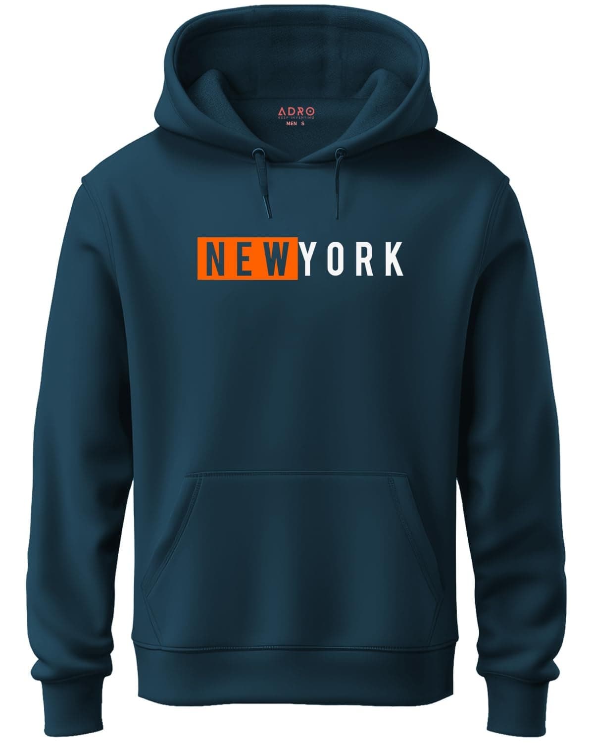 ADRO Men's Cotton Neck Hooded Sweatshirt (H20-M-NKY-SB_Teal_2XL)