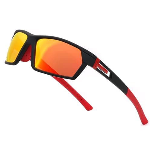 Karsaer Polarized Sports Sunglasses for Men Women Youth Baseball Cycling Running Glasses UV400 Protection E1193, Black, 71