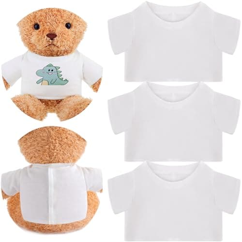 Litherr S 3 Pcs Sublimation Shirt Fit 1418 Inch Stuffed Bear Blank Stuffed Bear Clothes Plush Bear T Shirts for DIY Make Unique Stuffed Doll Clothes