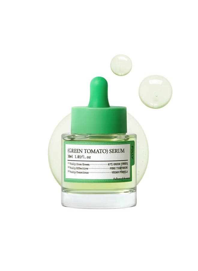Green Tomato Serum, Pore Tightening with 67% Green Tomato Extract, Vit C and PHA, Elastcity Boosting and Skin Moisturization, Fragrance Free, Vegan & Dermatologically Tested, 1.01 fl.oz