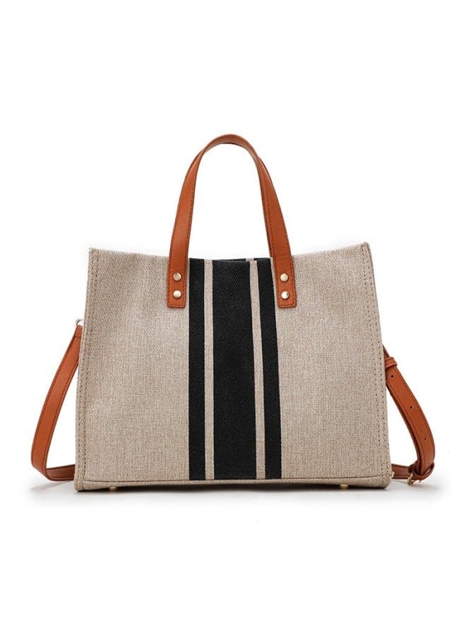 Unisex Contrast Striped Crossbody Bag, Large Capacity Shoulder Bag Sling Bag Side Bag for Men and Women, Magnetic Buckle Handbag Tote Bag Satchel Bags Laptop Bag for College Students