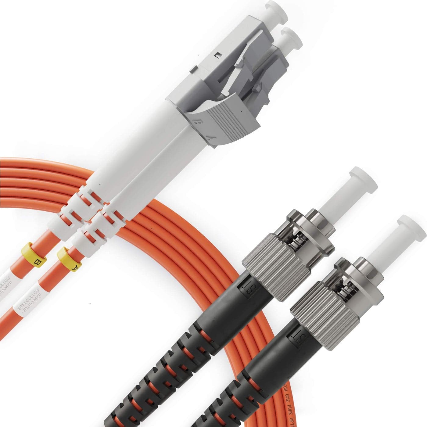 LC to ST Fiber Patch Cable Multimode Duplex - 1m (3.28ft) - 50/125um OM2 LSZH - Beyondtech PureOptics Cable Series