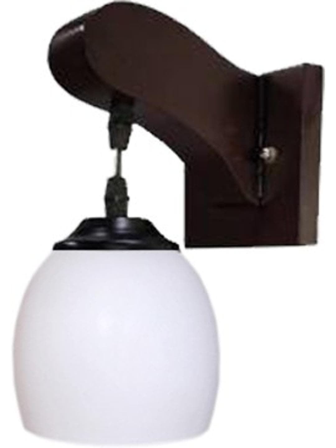 Somil Attractive Wooden Pendant Wall Lamp with Hand- Decorated Light Glass Shade, Size- 22.5 X 27.5 X 23 CM