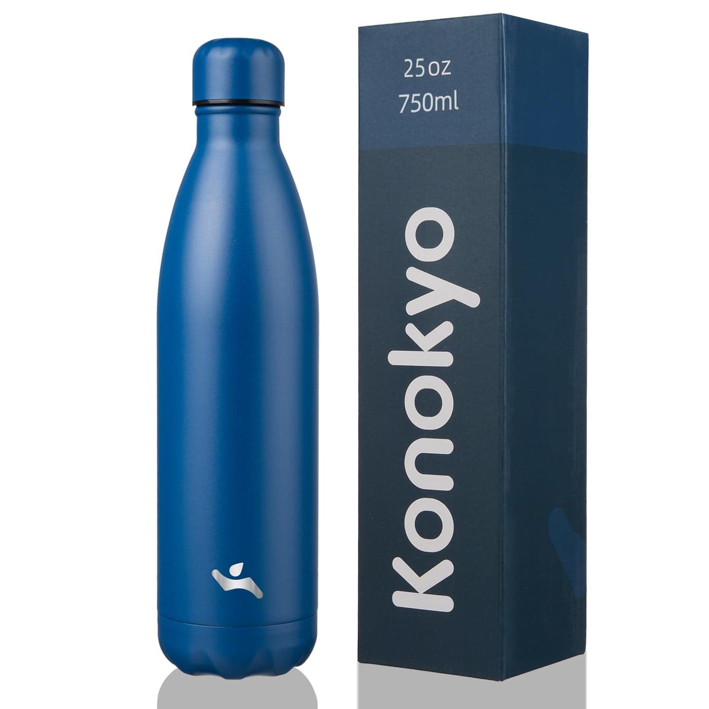 Konokyo Insulated Water Bottles25 oz Double Wall Stainless Steel Vacumm Metal Flask for Sports TravelBlue