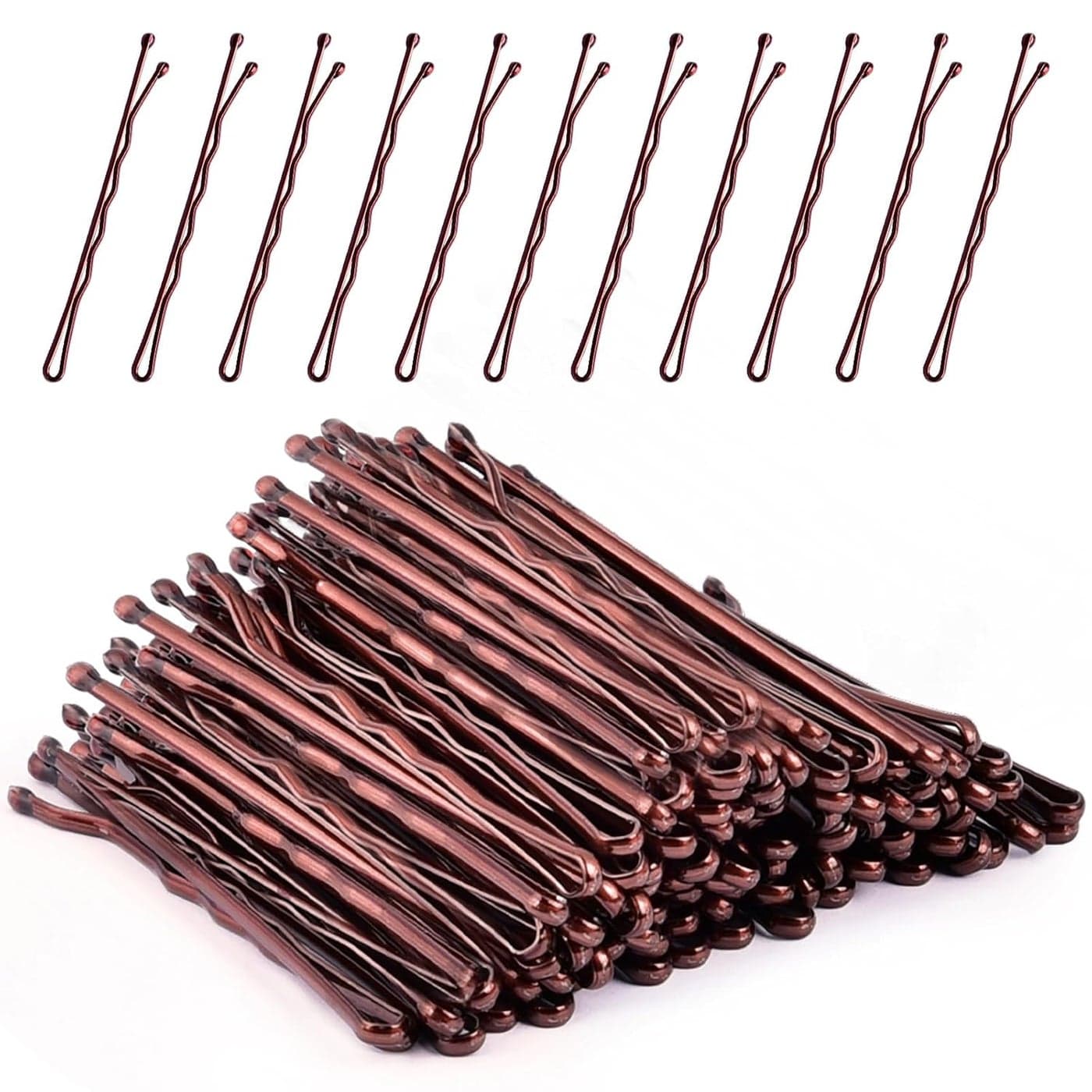 MORGLES 2 Inches Brown Bobby Pins Bulk 120PCS Brown Hair Pins with Box for Women Girls