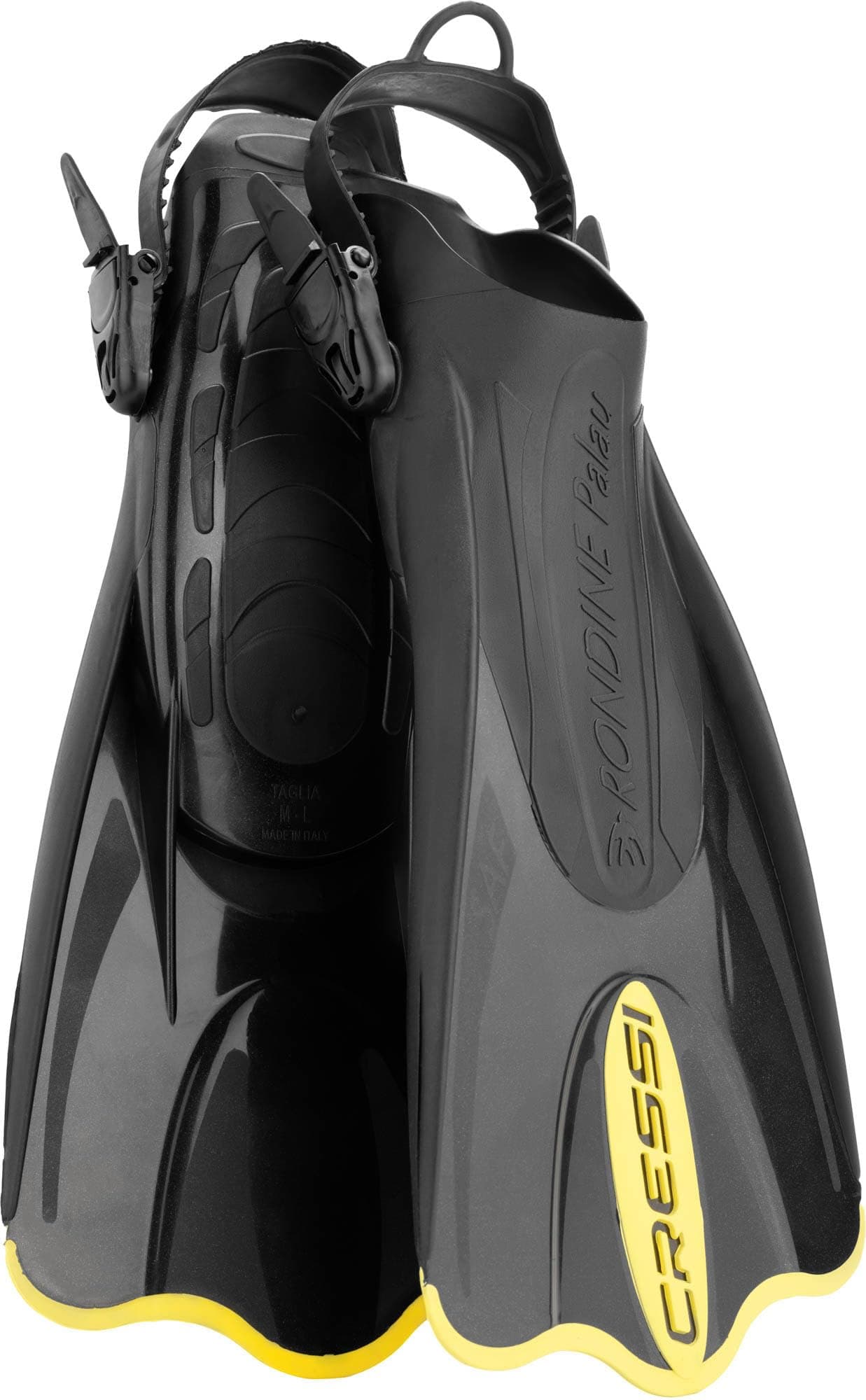 Cressi Palau SAF Short Adjustable Open Heel Fins BlackYellow ML