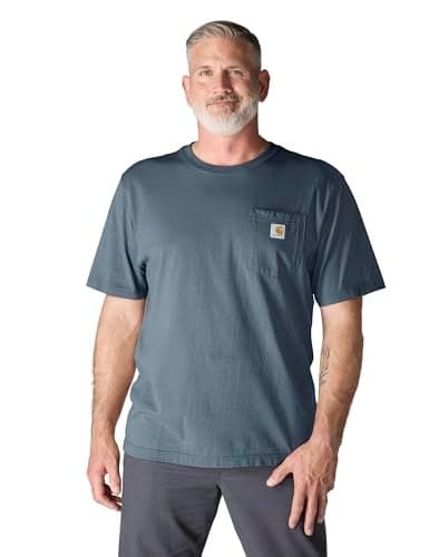 CarharttmensLoose Fit Heavyweight Short-Sleeve Pocket T-ShirtBluestone4X-Large