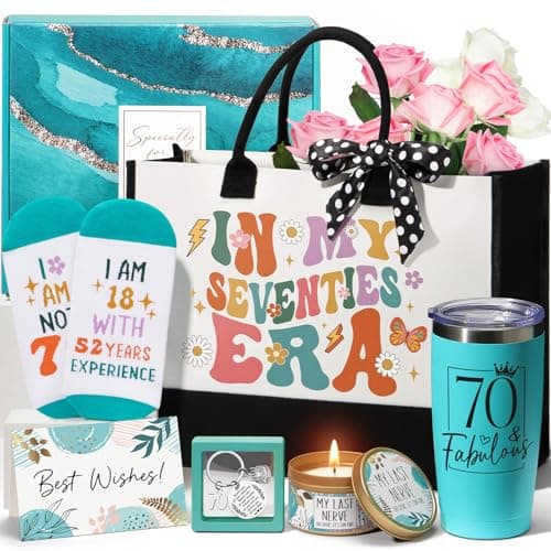 70th Birthday Gifts for Women Unique 1956 Birthday Gifts for 70 Year Old Women Birthdays Gift Basket Fabulous 70th Happy Birthdays Gift Idea for Mom Sister Friend Wife Grandma w Canvas Tote Bag