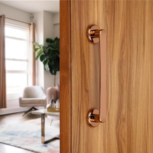 LAPO Polo Door Handles for Main Door | Main Door Handle | Door Handle | Zinc Alloy(10 Inches-Pack of 1) Rose Gold Finish | 3 Years Warranty | Pull Handle