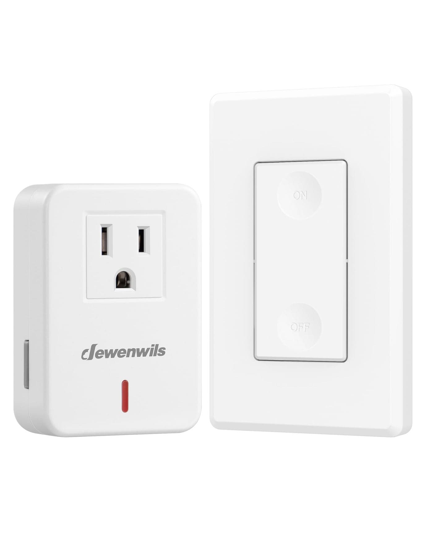 DEWENWILS Remote Control Outlet Wireless Wall Mounted Light Switch Electrical Plug in On Off Power Switch for Lamp Fan Household Appliance No Wiring 100 Feet RF Range ETL Listed Programmable