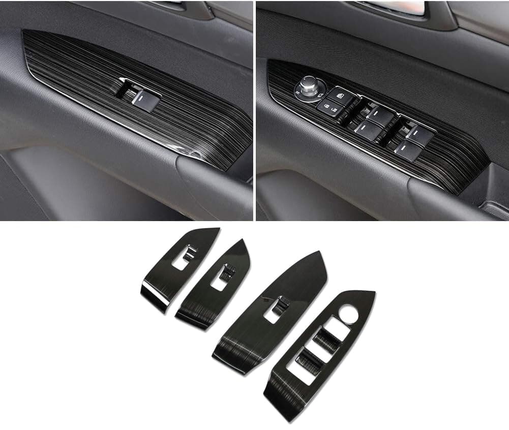 KELEIMAI Car Accessories Fit for Mazda CX5 CX5 20172021 2022 2023 2024 2025 Automobile Door Window Control Panel Cover Molding Door Lock Switch Trim Brushed Black Stainless Steel 4 PCS
