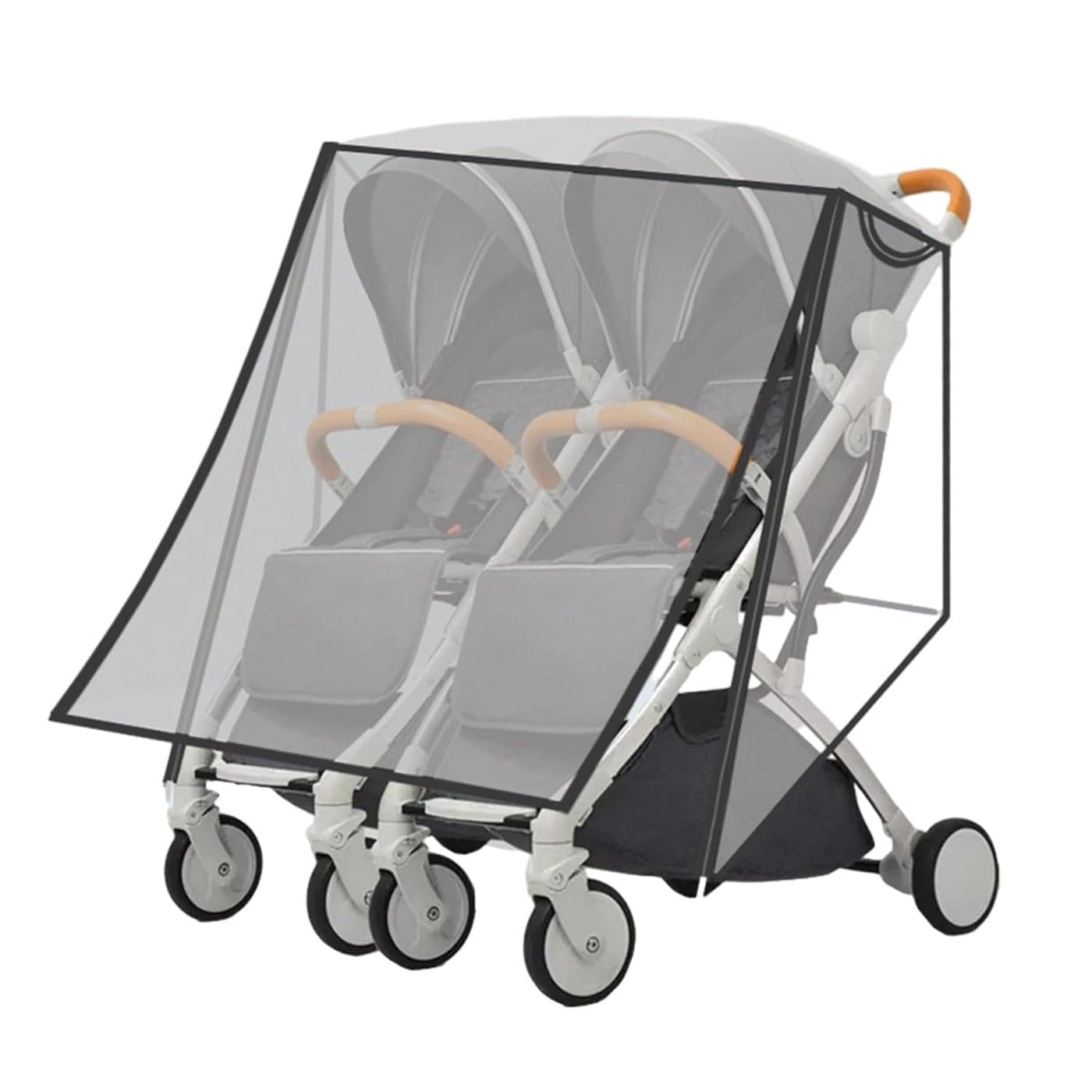 Miracle Baby Double Stroller Rain Cover Universal Rain Cover for Double Stroller Side by Side Twins Stroller Cover Baby Travel Weather Shields Fit Most Double Strollers Baby Outdoor Accessories