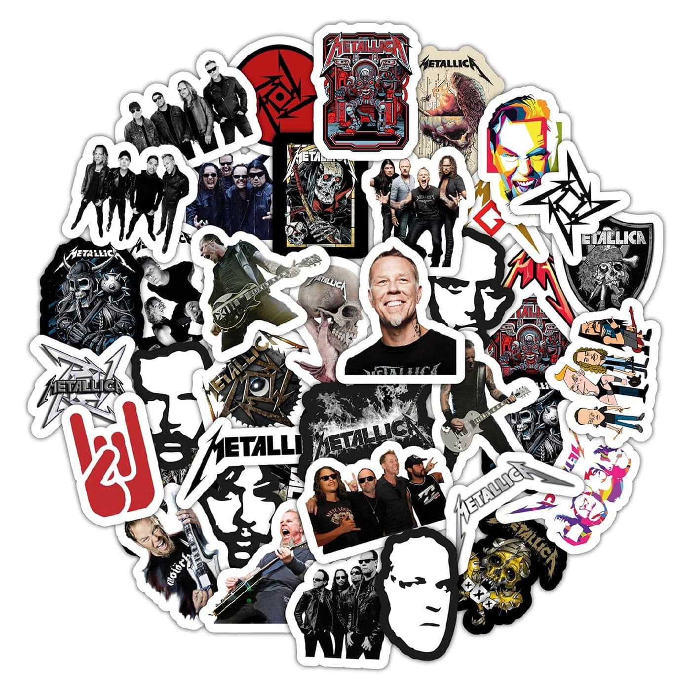 BulbaCraft Heavy Metal Band Stickers for Adults 36 Pieces of Strong Adhesive and Waterproof Stickers for Laptop Decals for Teens Aesthetic and Guitar Decals Gifts for Women Men
