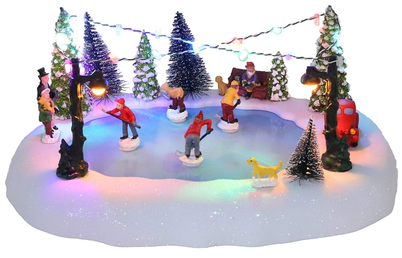Christmas Concepts 300mm 12 Battery Operated Musical LED Animated Ice Rink Village Scene Plays 8 Christmas Melodies