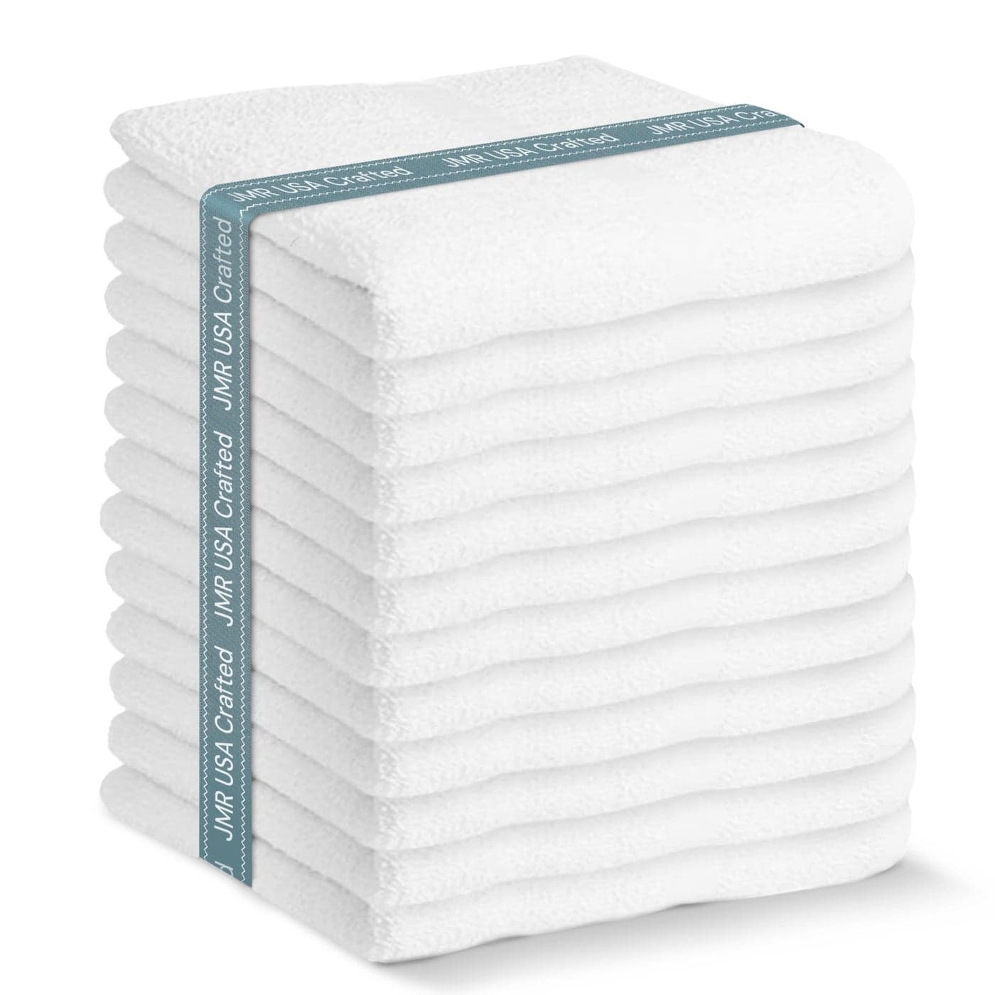 JMR 12 Pack Thin 100 Cotton Utility Towels 22x44 White QuickDry Lightweight Economical for Pets Gym Cleaning Kitchen Travel Hair Auto Practical MultiUse Space Saver Bulk Value