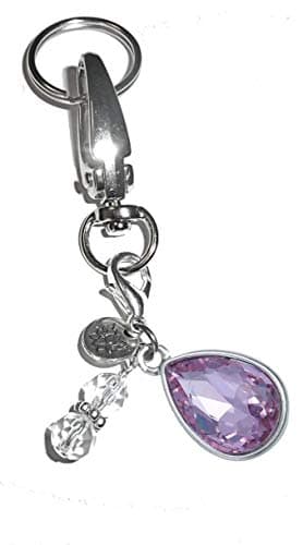 Hidden Hollow Beads Birthstone Charm Key Chain Ring, Women's Purse or Necklace Charm, Comes in a Gift Bag! (June)