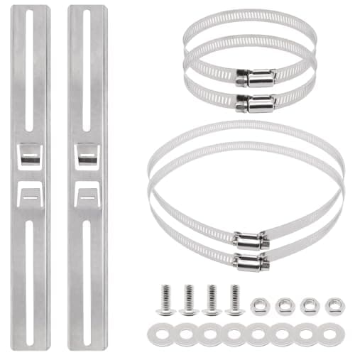 BENLIUDH Pole Mounting Kits for Junction Box, Stainless Steel Pole Mount Bracket with Hardware and Adjustable Clamp for Electrical Enclosure Outdoor Outlet Box (15.7 Inch)