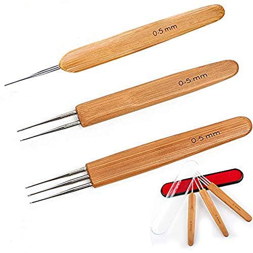 0.5mm Crochet Needle for Dreads - 3Pcs/Set Loc Crochet Needle for Interlocking Dreadlocks (1Hook,2Hook,3Hook)