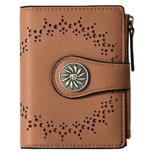 Tipmile Small Wallet for Women Bifold RFID Blocking Card Holder Leather Wallets with Zipper Coin Pocket