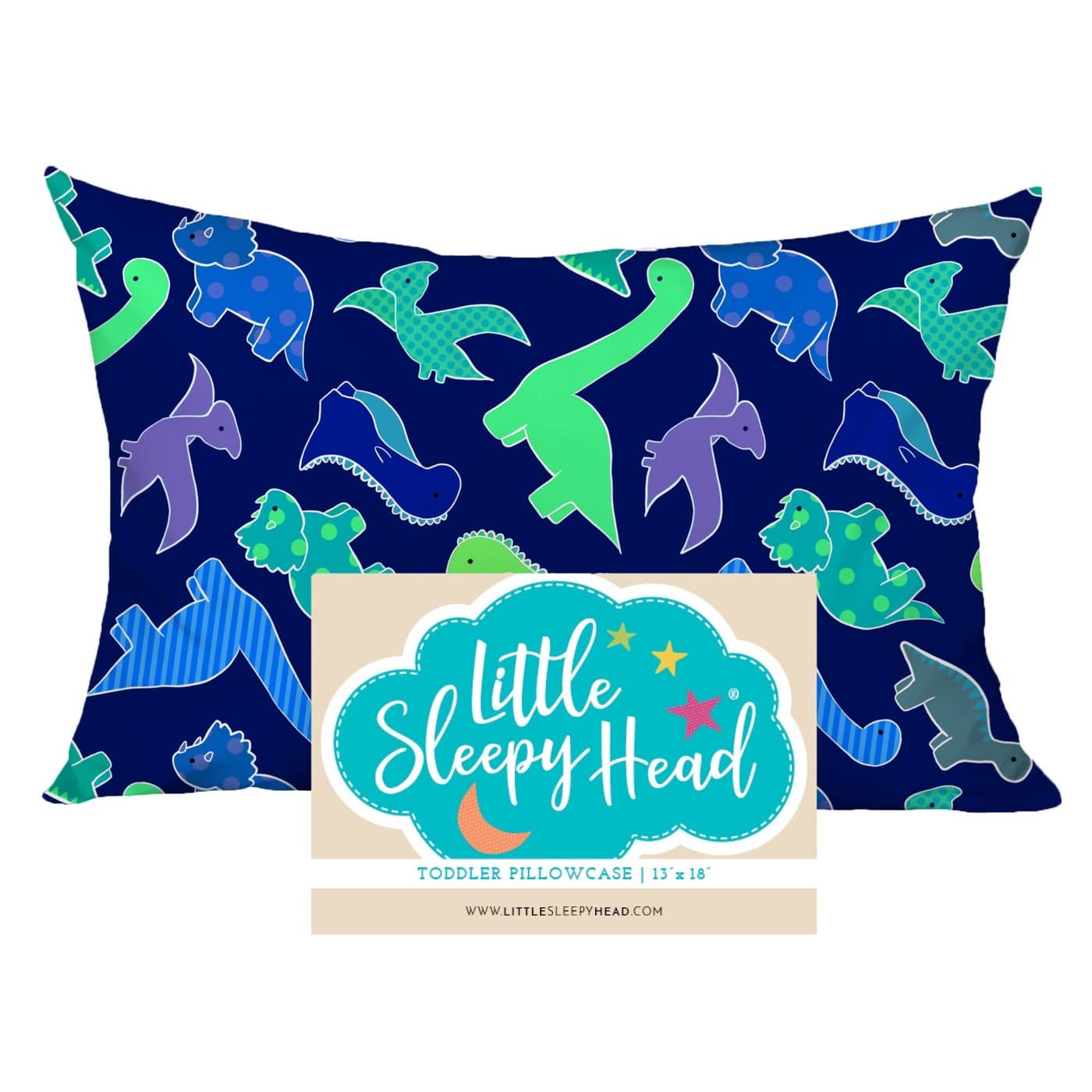 Little Sleepy Head Toddler Pillowcase 100 Cotton Hypoallergenic Pillow Case for Toddler Pillow Snug Fit Envelope Pillowcase 13x18 Pillowcase Pilllow Sold Separately Dinosaurs Blue