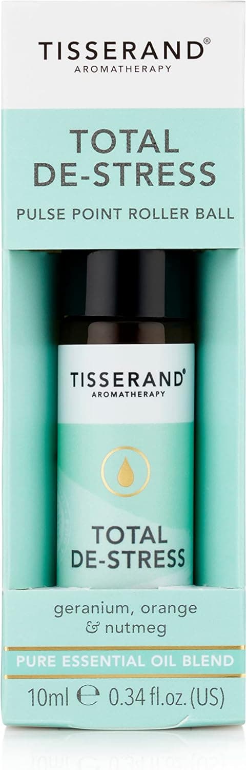Tisserand Aromatherapy Total DeStress Geranium Pulse Point Aromatherapy Rollerball With Nutmeg Orange 100 Pure Essential Oil Blend 10ml