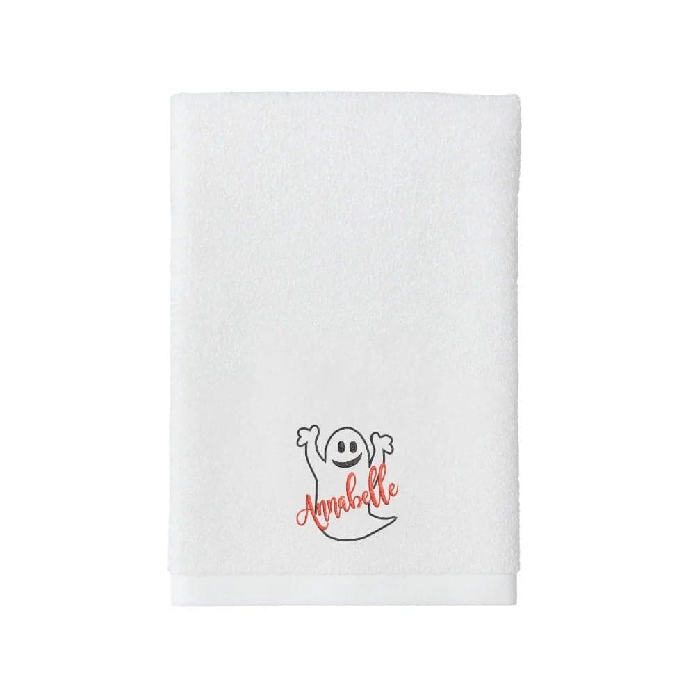 Iris Embroidered For You Bath Towel 70 x 140 Cm 600 Gsm White 100% Cotton Halloween Ghost Anabelle Set of 01