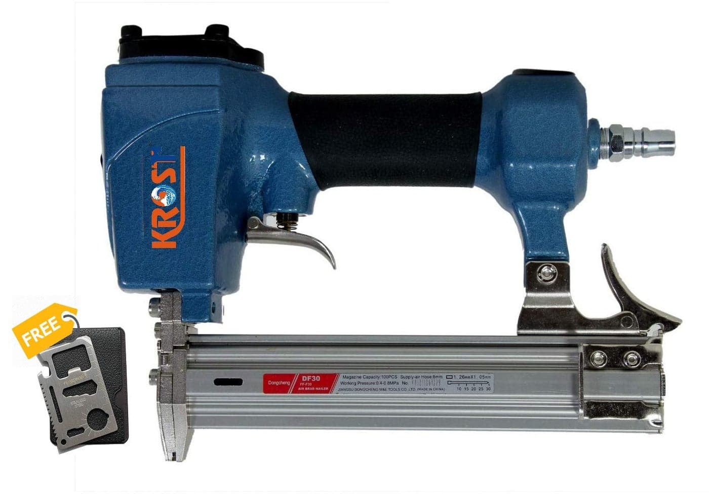 Krost Heavy Duty Pneumatic Brad Nailer with Free 11 in 1 Multitool