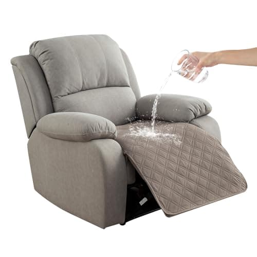 Genina Waterproof Recliner Chair Covers, Recliner Cover for Dog Pets Friendly, Washable Antislip Reclining Chair Cover Furniture Protector, Sofa Slipcover for Living Room(23.6inch/Taupe)